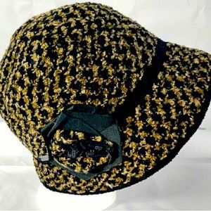Betmar New York Hat Black and Brown Cloche Style